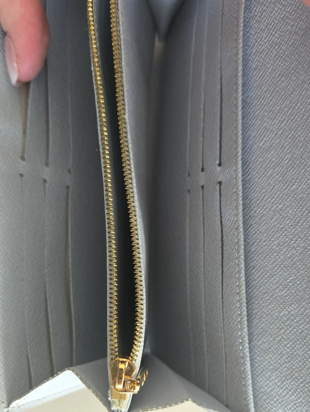 Louis Vuitton Light Blue Epi Leather Trifold Wallet with Gold V Emblem